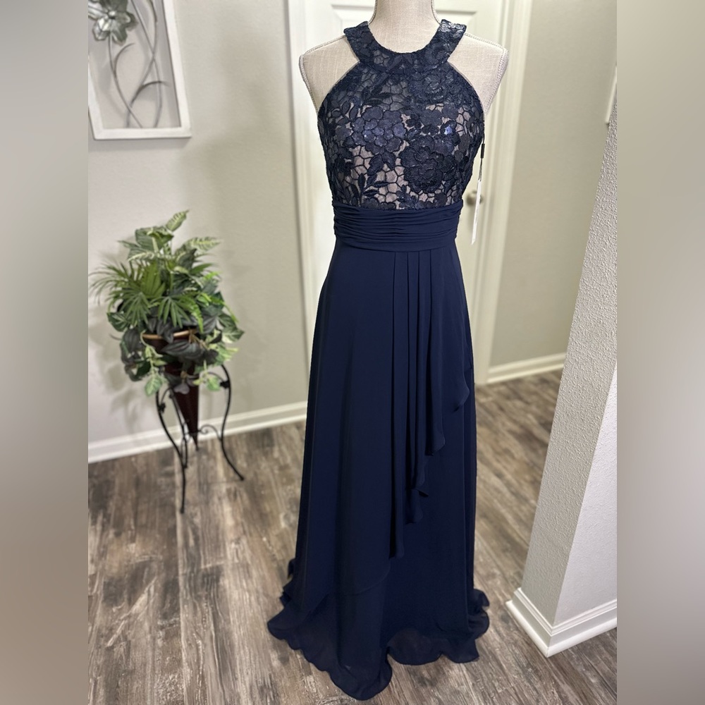 NWT Calvin Klein Women’s Navy Blue Gown Size 2